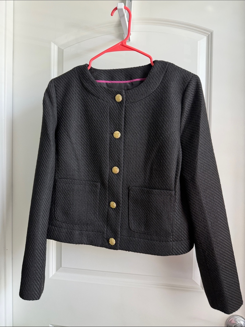 J. Crew Black Women's Gold Button-Front Jacket